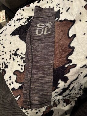 lululemon athletica Black and Charcoal Striped crop Leggings